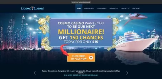 Official website of the Cosmo Casino