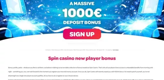 Bonuses Spin Casino