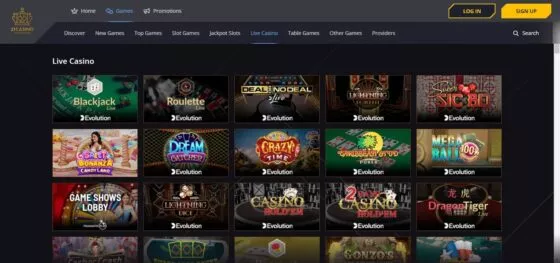 21 Casino live games