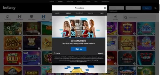 Bonuses Betway Casino