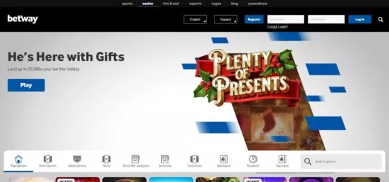 Official website of the Betway Casino