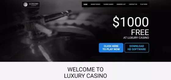 Official website of the Luxury Casino