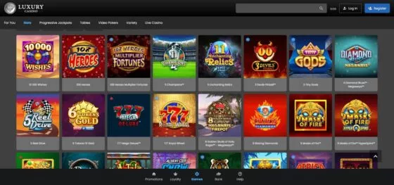 Luxury Casino slot machines