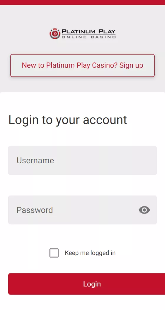 Platinum Play Casino app login