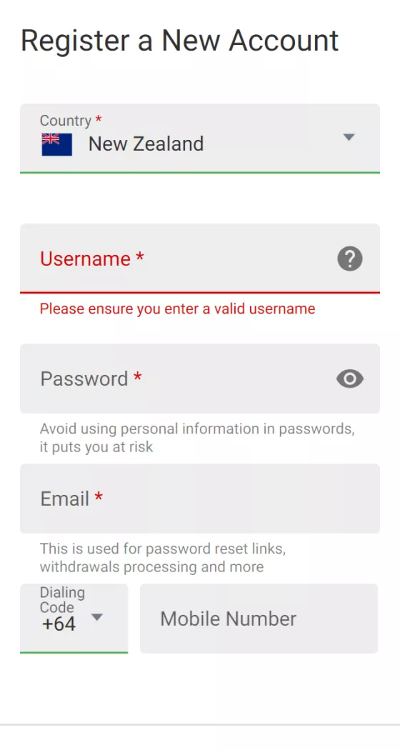 Platinum Play Casino registration
