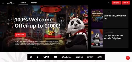 Official website of the Royal Panda Casino