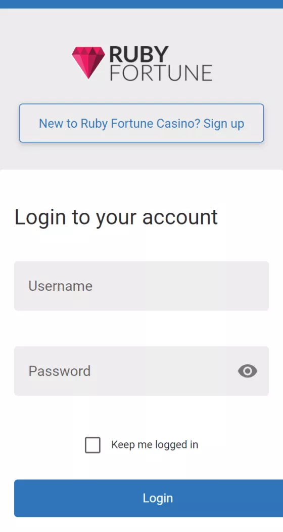 Ruby Fortune Casino app login