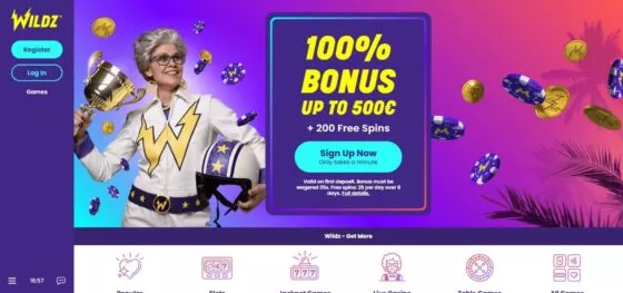Official website of the Wildz Casino