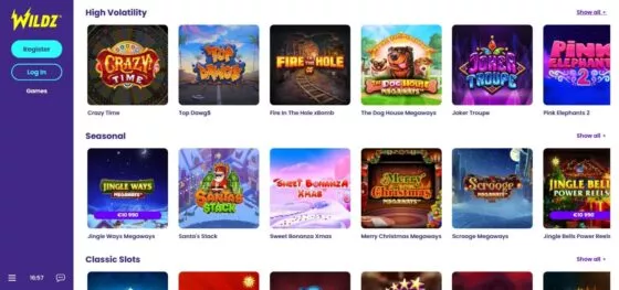 Wildz Casino slot machines