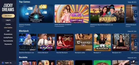 Lucky Dreams Casino live