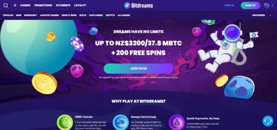 Official website of the BitDreams Casino