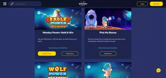 Bonuses Galaxyno Casino