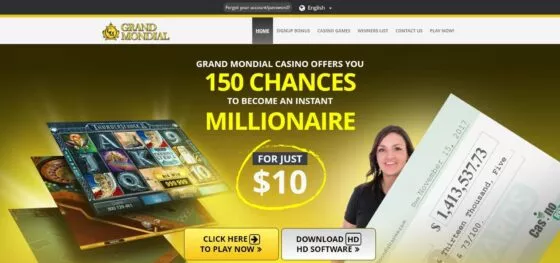 Official website of the Grand mondial Casino