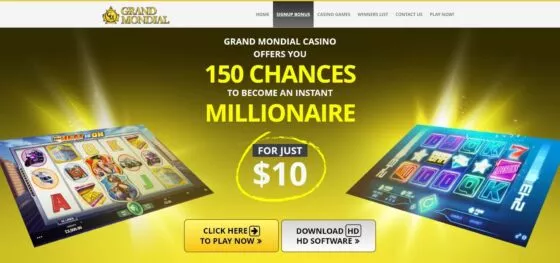 Bonuses Grand mondial Casino