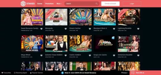 Stakes Casino live