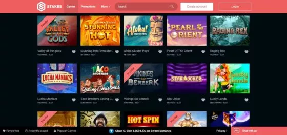 Stakes Casino slot machines