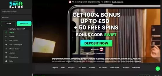 Official website of the Swift Casino