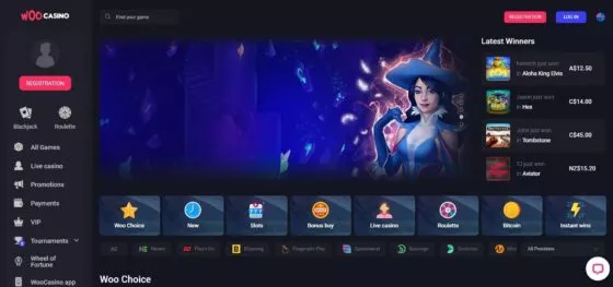 Official website of the Woo Casino