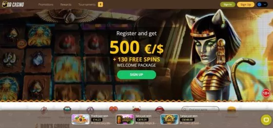 Official website of the Bob Casino