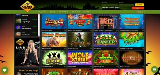 Gday Casino slot machines