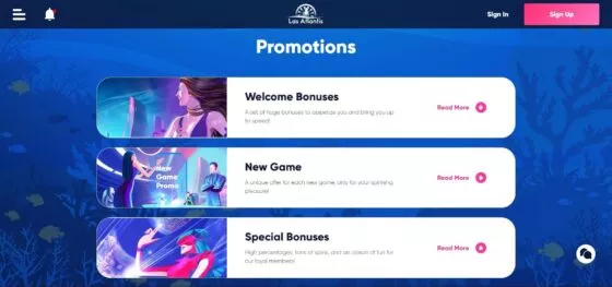 Bonuses Las Atlantis Casino