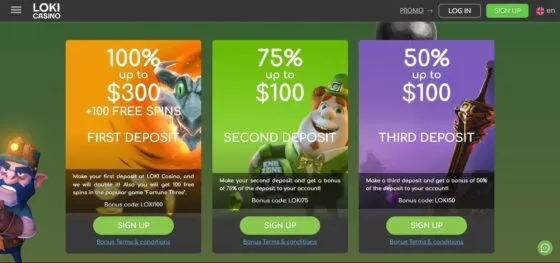 Bonuses Loki Casino