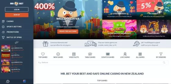 Official website of the Mr Bet Casino
