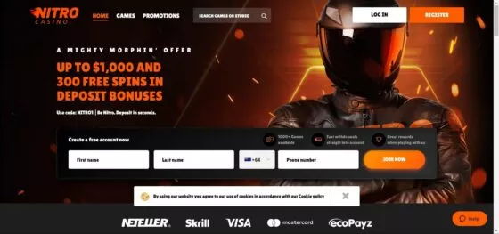 Official website of the Nitro Casino