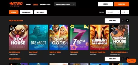 Nitro Casino slot machines
