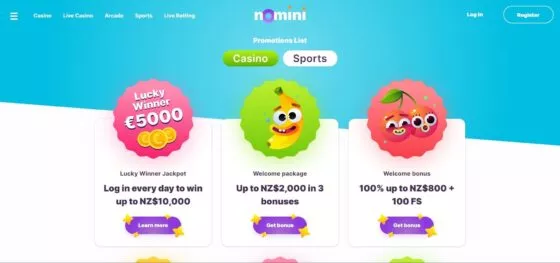 Bonuses Nomini Casino