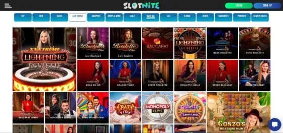 Slotnite Casino live