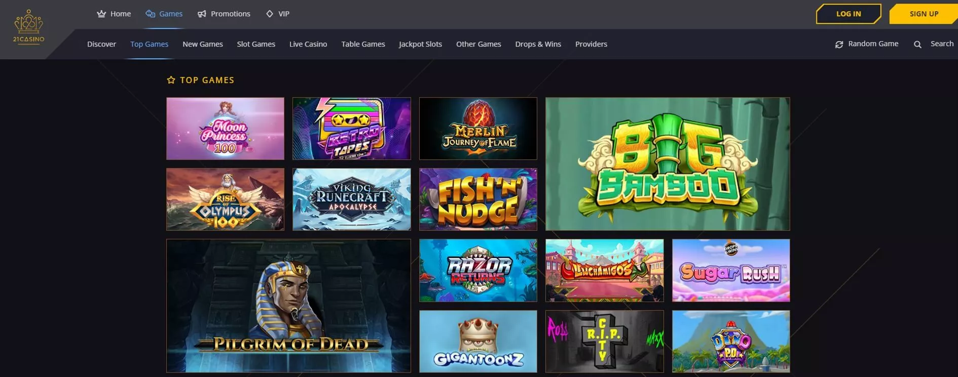 21 casino top slots