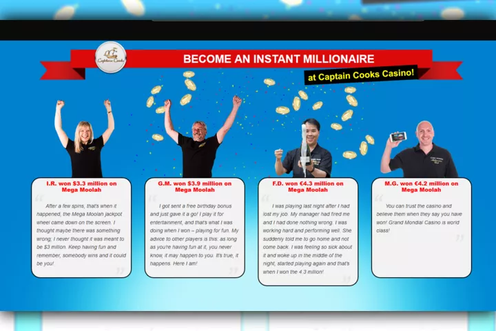 Captain Cooks Casino winners