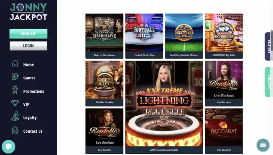 Jonny Jackpot Casino live