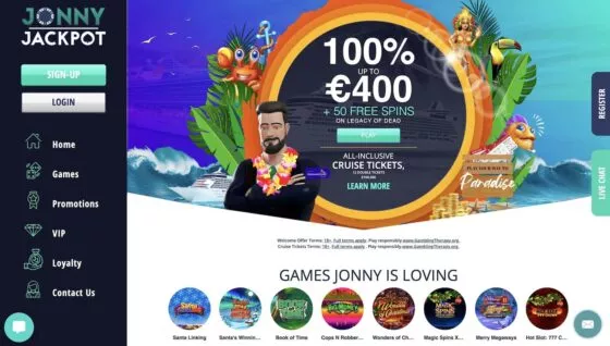 Official website of the Jonny Jackpot Casino