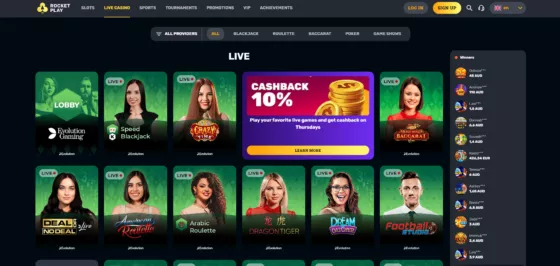 RocketPlay Casino live