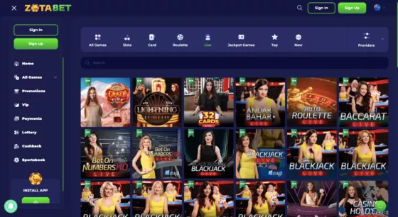 zotabet live casino