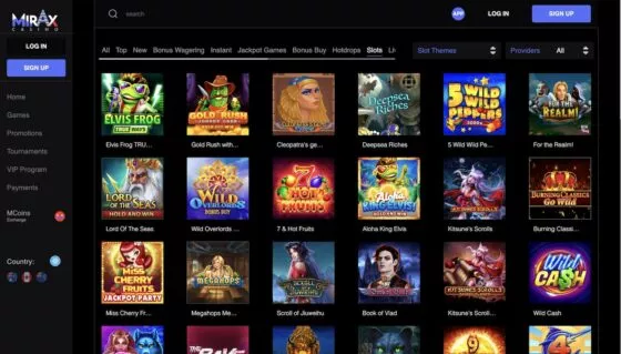 Mirax Casino slot machines