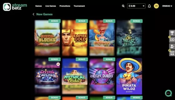 Streambetz Casino slot machines