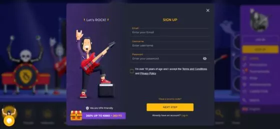 Rolling Slots registration