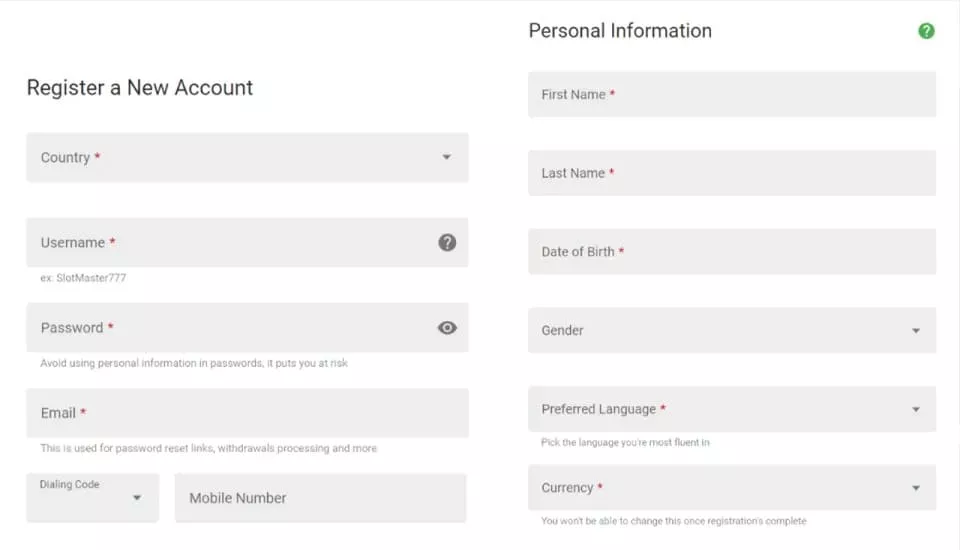 Registration payout casino NZ